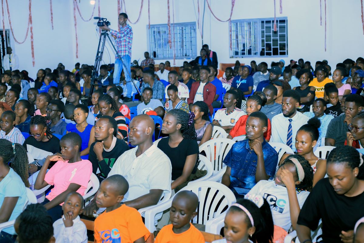 Diverse multi-national church family fellowship